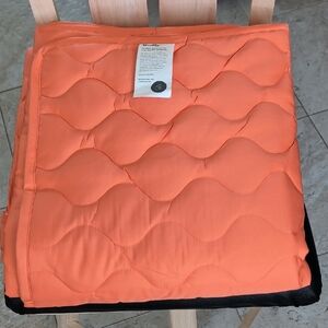 Buffy Puffer Orange Quilted Throw Blanket 70" X 50" NWOT